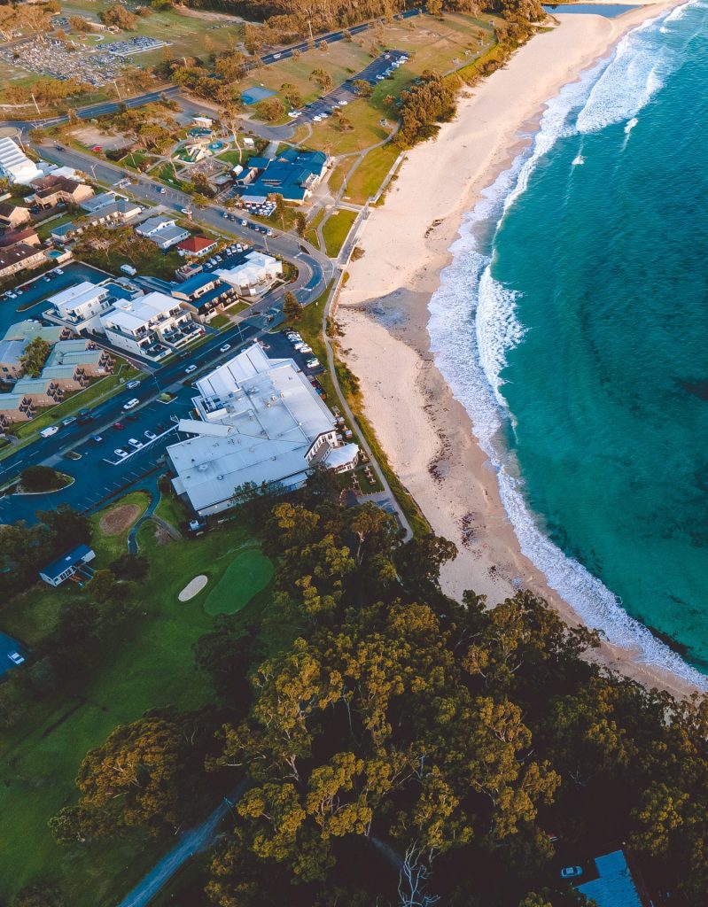 Aerial view of Mollymook Beach, Shoalhaven, NSW, Australia